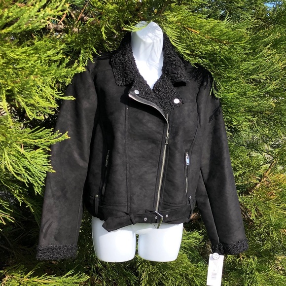 🆕 Maralyn & Me Faux Shearing Jacket Black XL - Picture 3 of 10